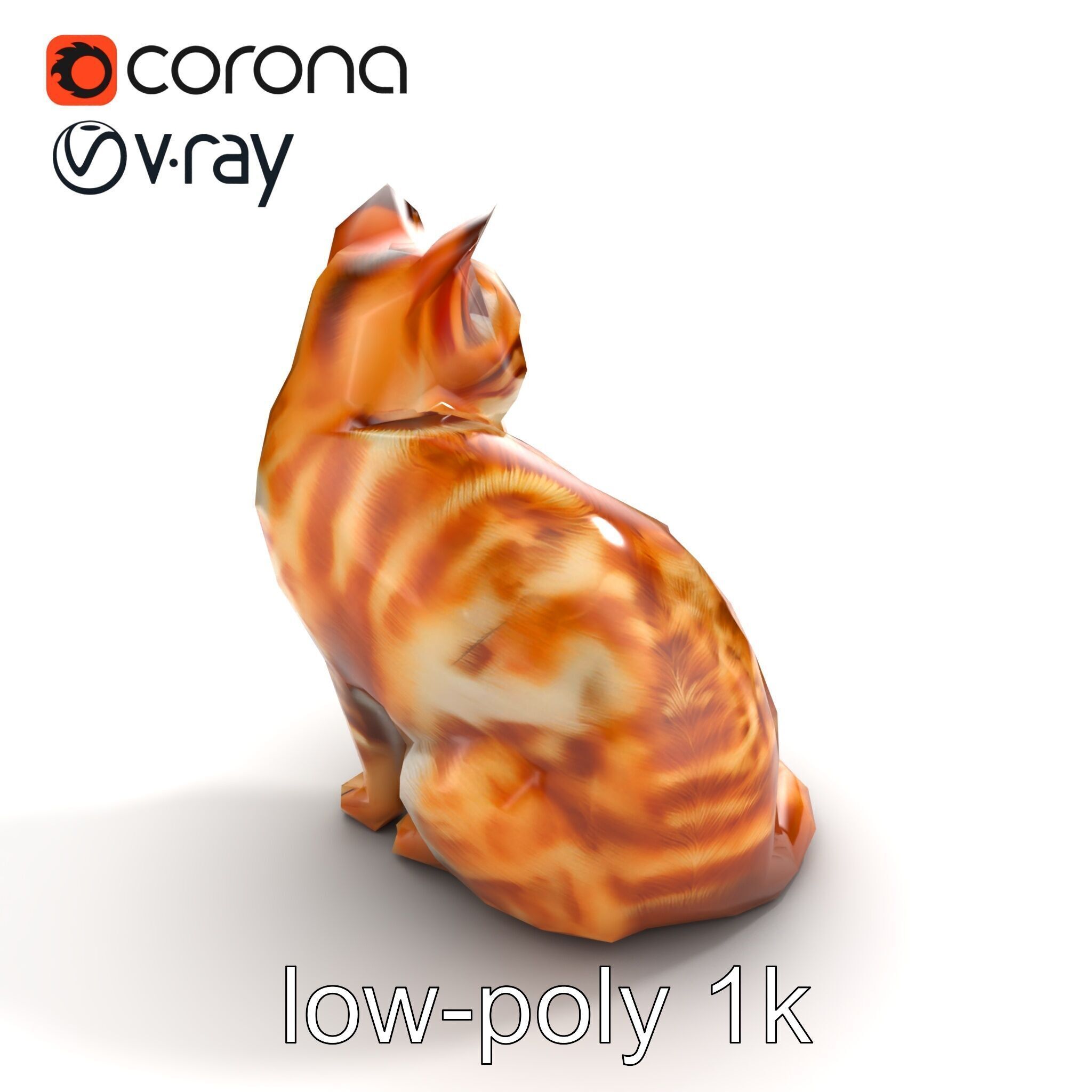 Realistic Domestic Cat 3D Model Pack Low-poly 3D model_9