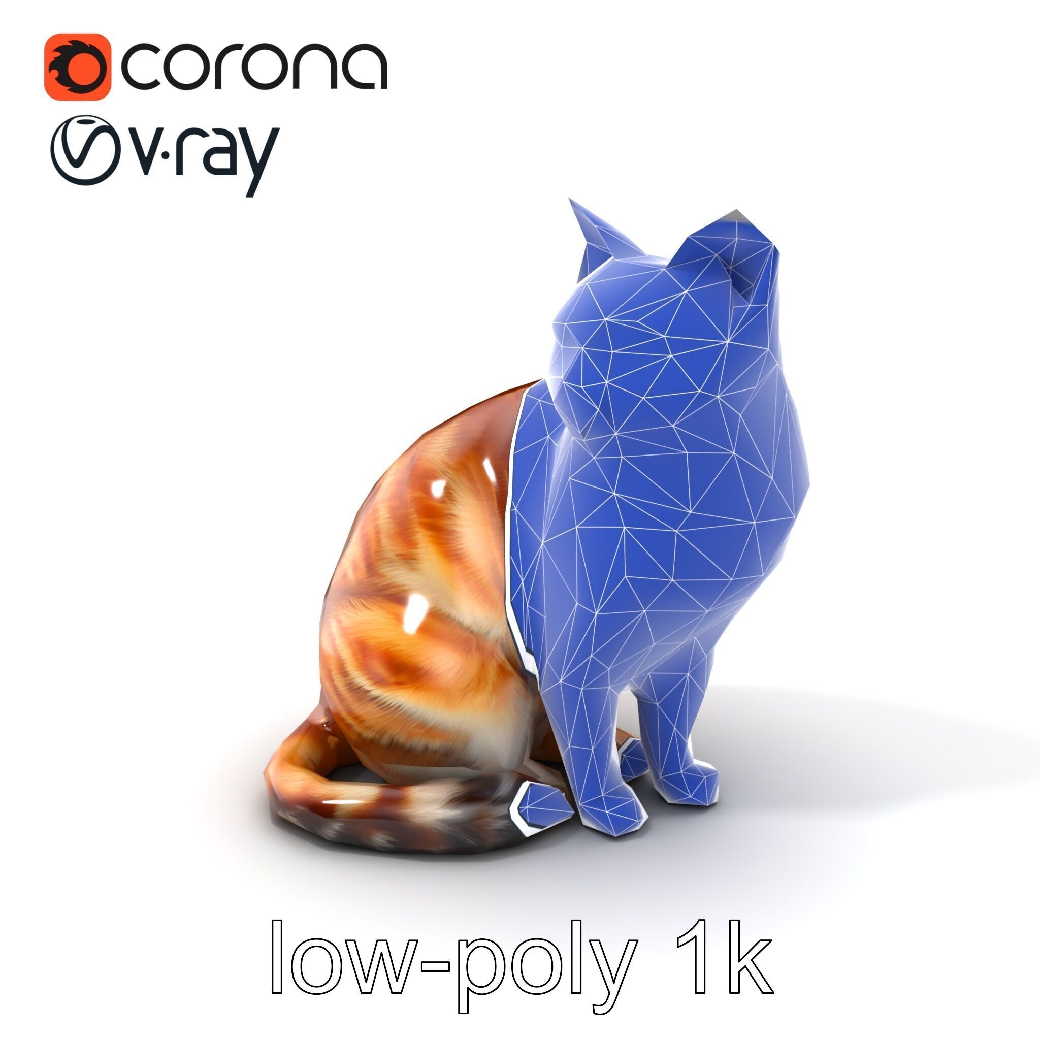 Realistic Domestic Cat 3D Model Pack Low-poly 3D model_7