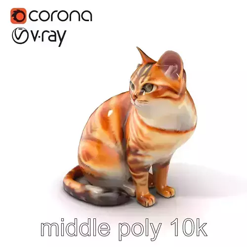 Realistic Domestic Cat 3D Model Pack Low-poly 3D model