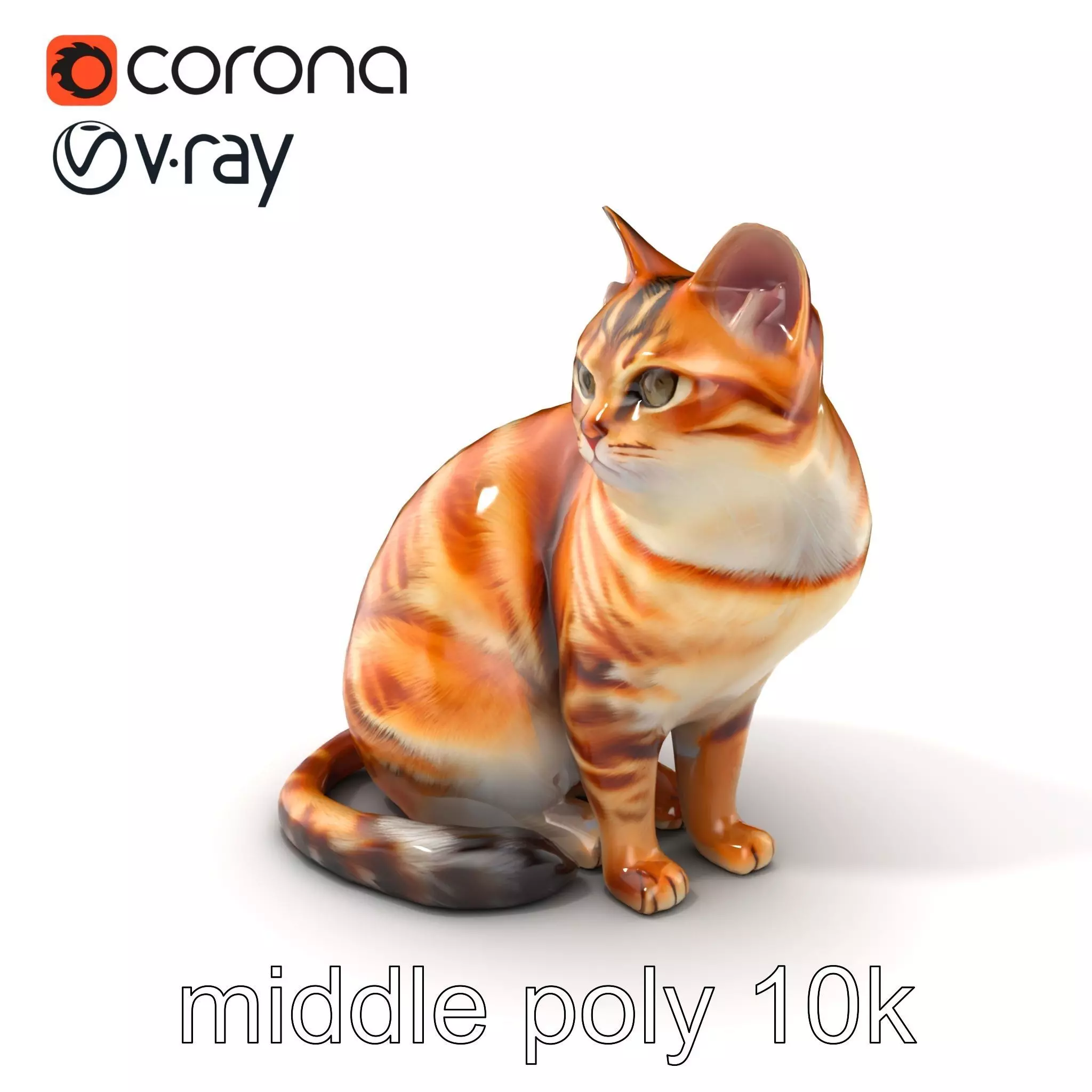 Realistic Domestic Cat 3D Model Pack Low-poly 3D model_0