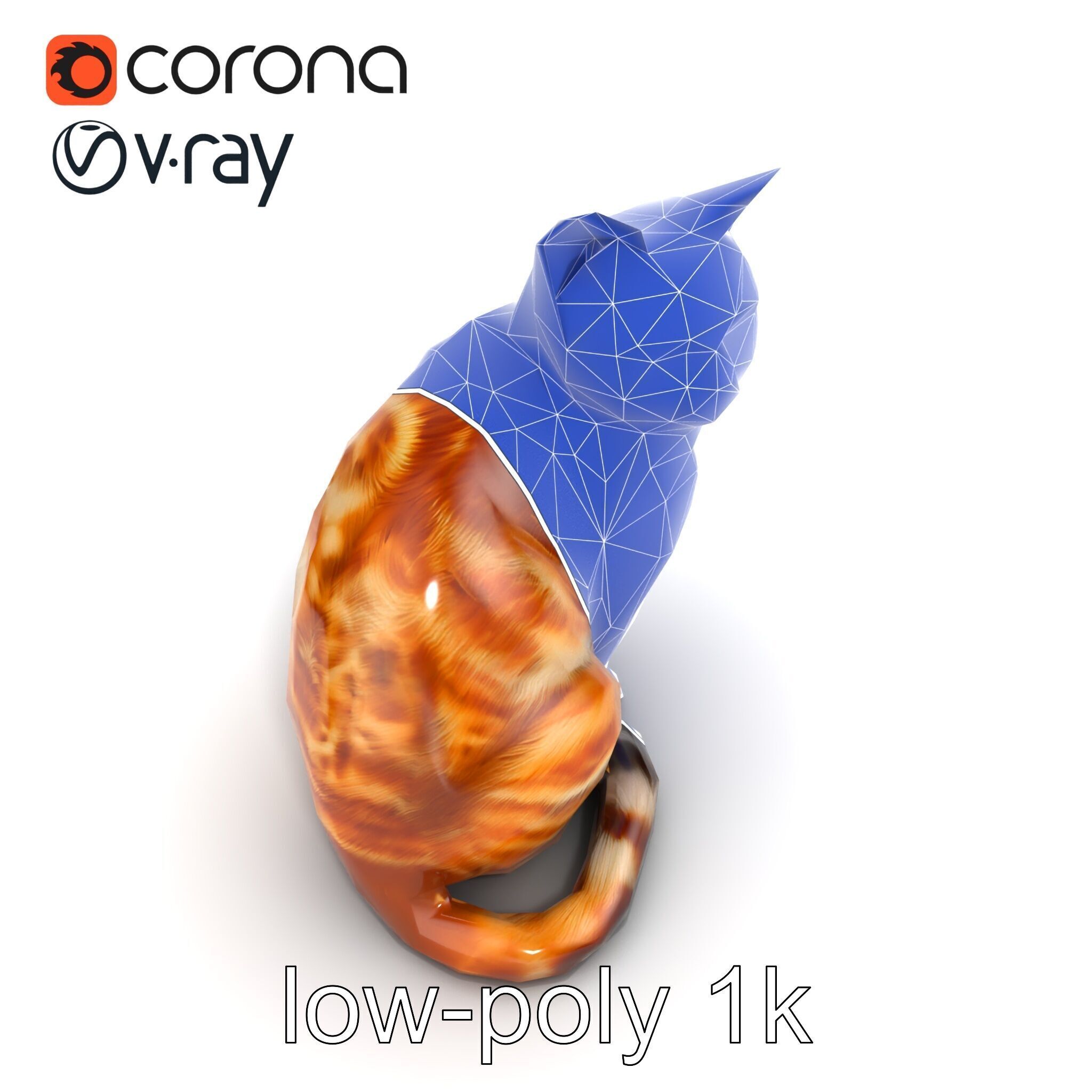 Realistic Domestic Cat 3D Model Pack Low-poly 3D model_15