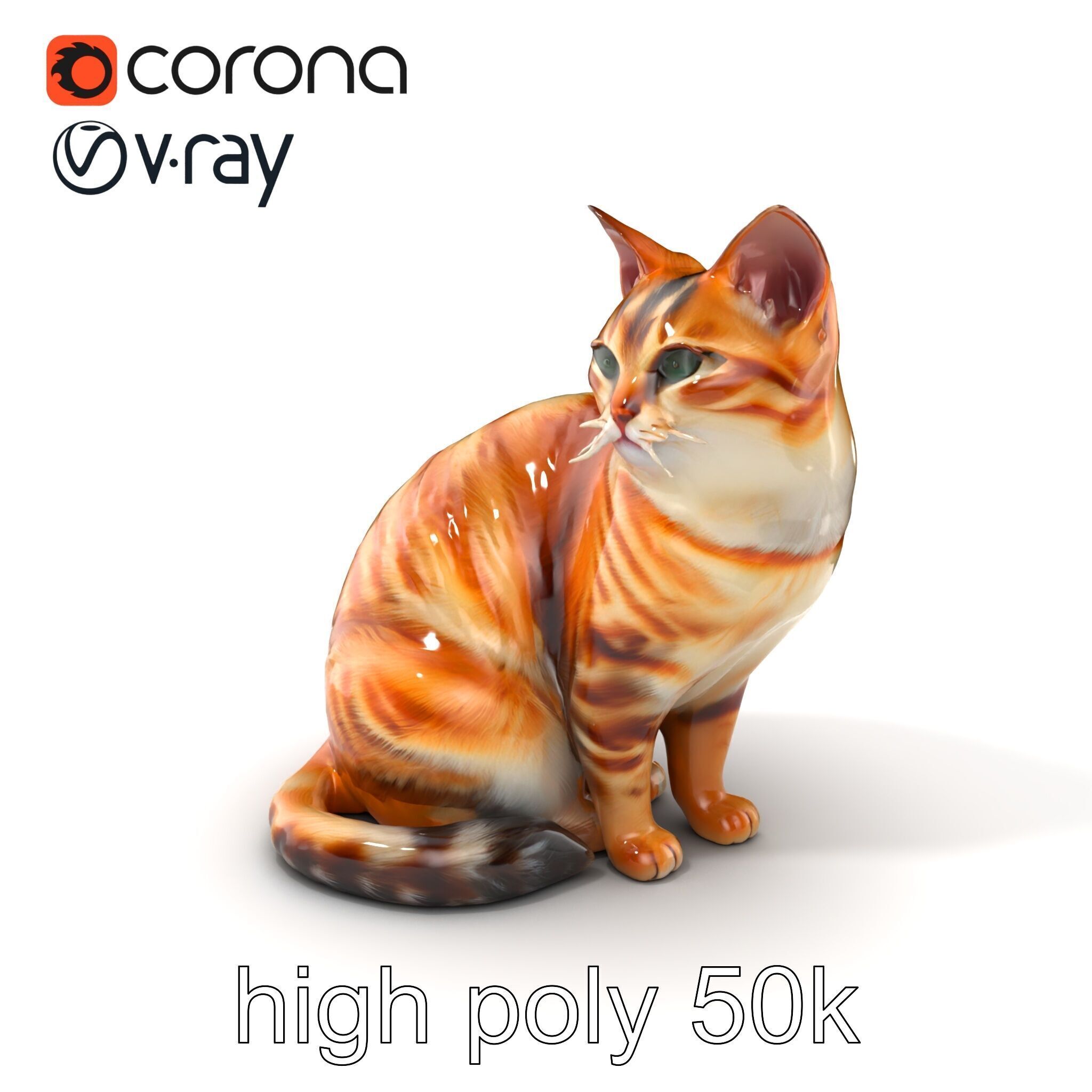 Realistic Domestic Cat 3D Model Pack Low-poly 3D model_2