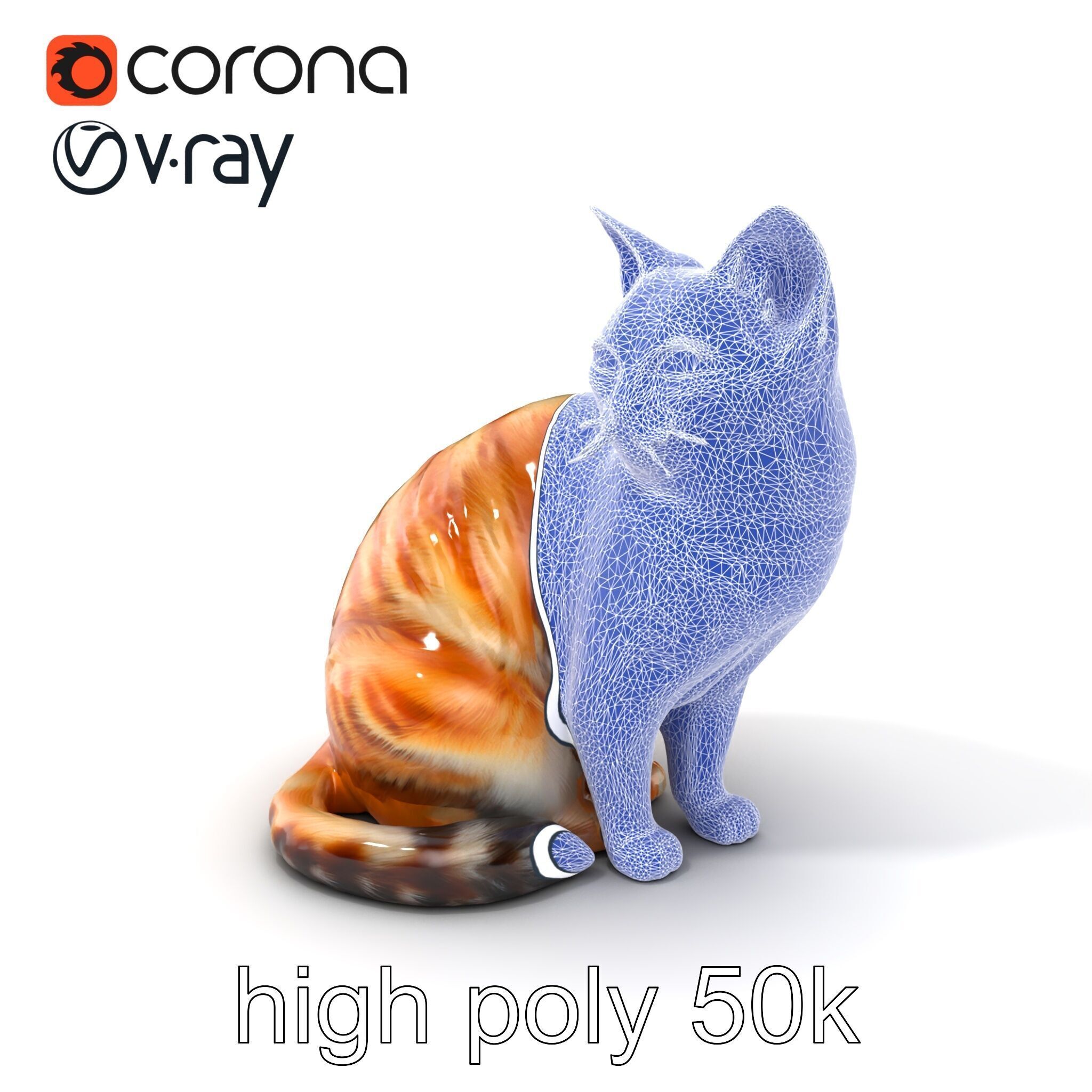 Realistic Domestic Cat 3D Model Pack Low-poly 3D model_10