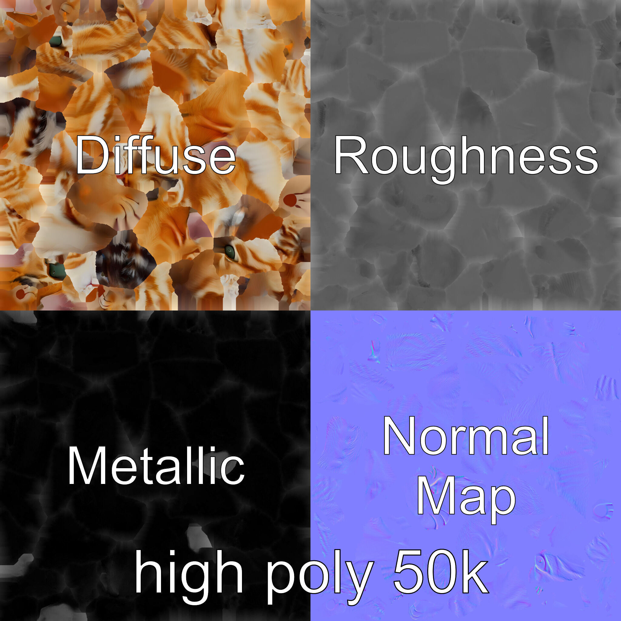 Realistic Domestic Cat 3D Model Pack Low-poly 3D model_3