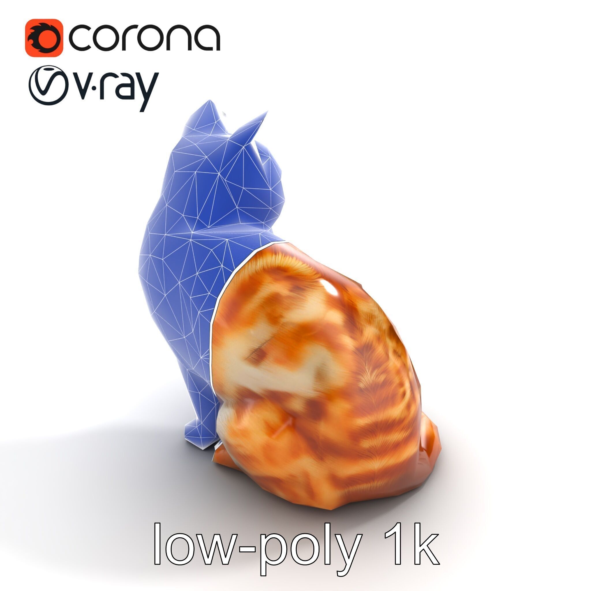 Realistic Domestic Cat 3D Model Pack Low-poly 3D model_24