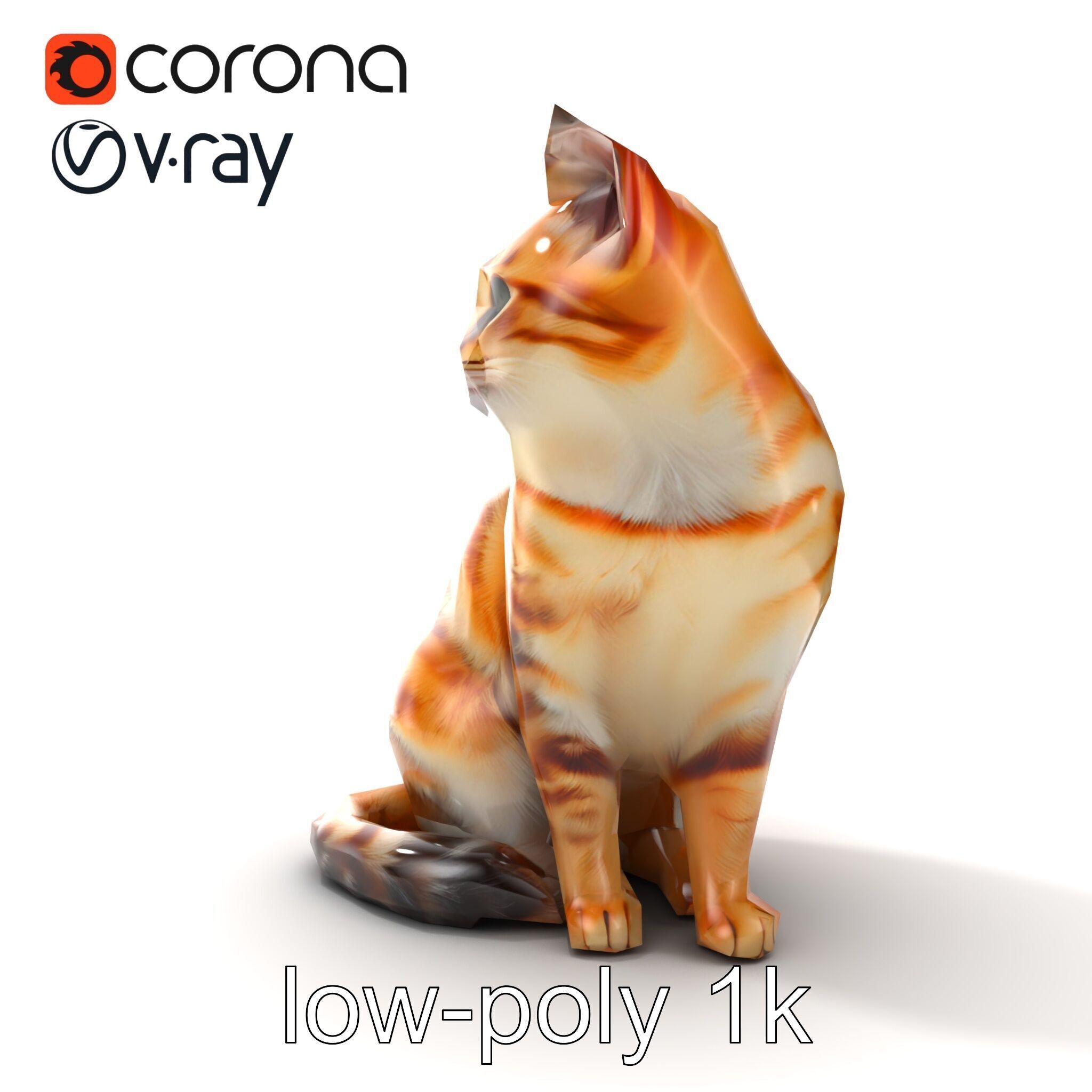 Realistic Domestic Cat 3D Model Pack Low-poly 3D model_18