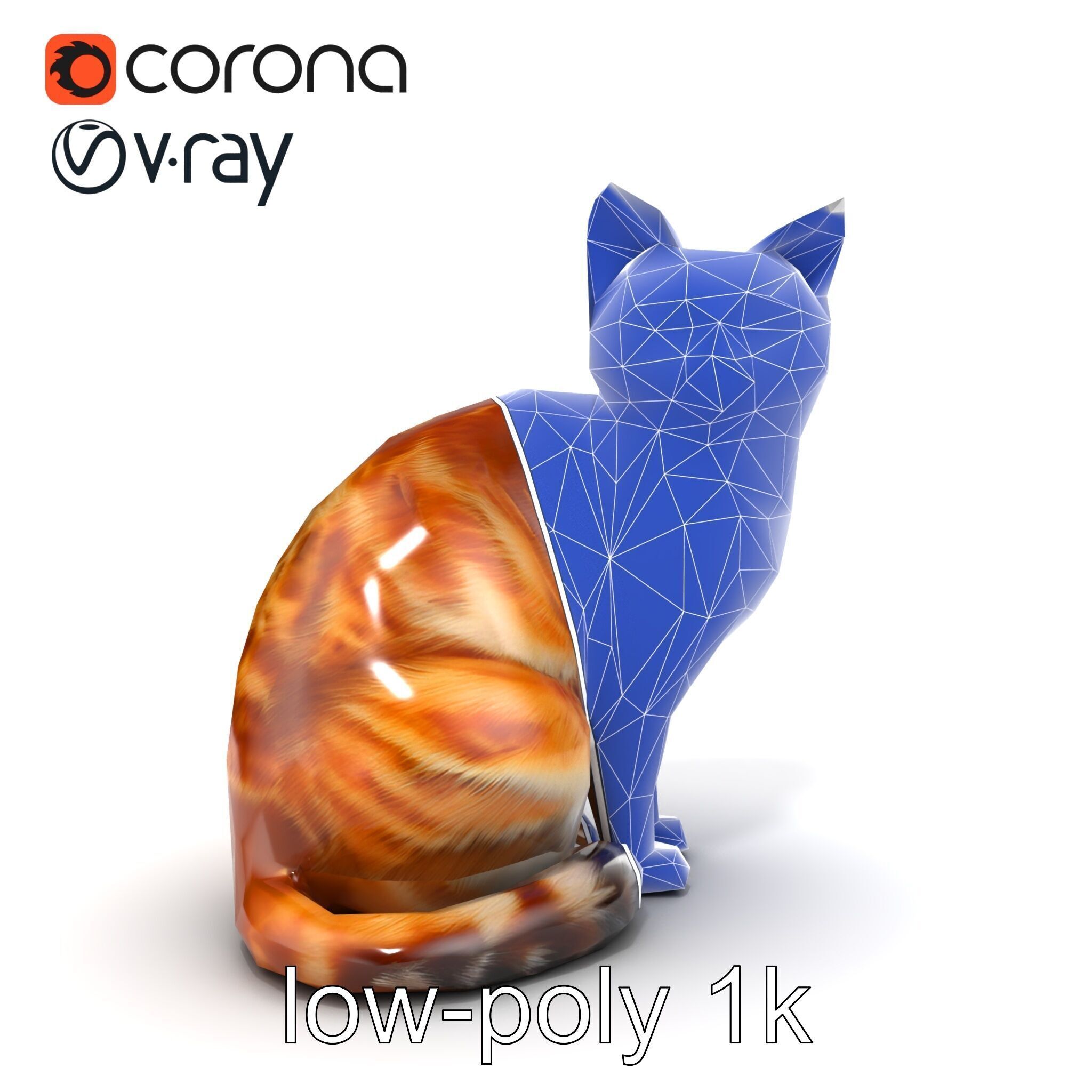 Realistic Domestic Cat 3D Model Pack Low-poly 3D model_16