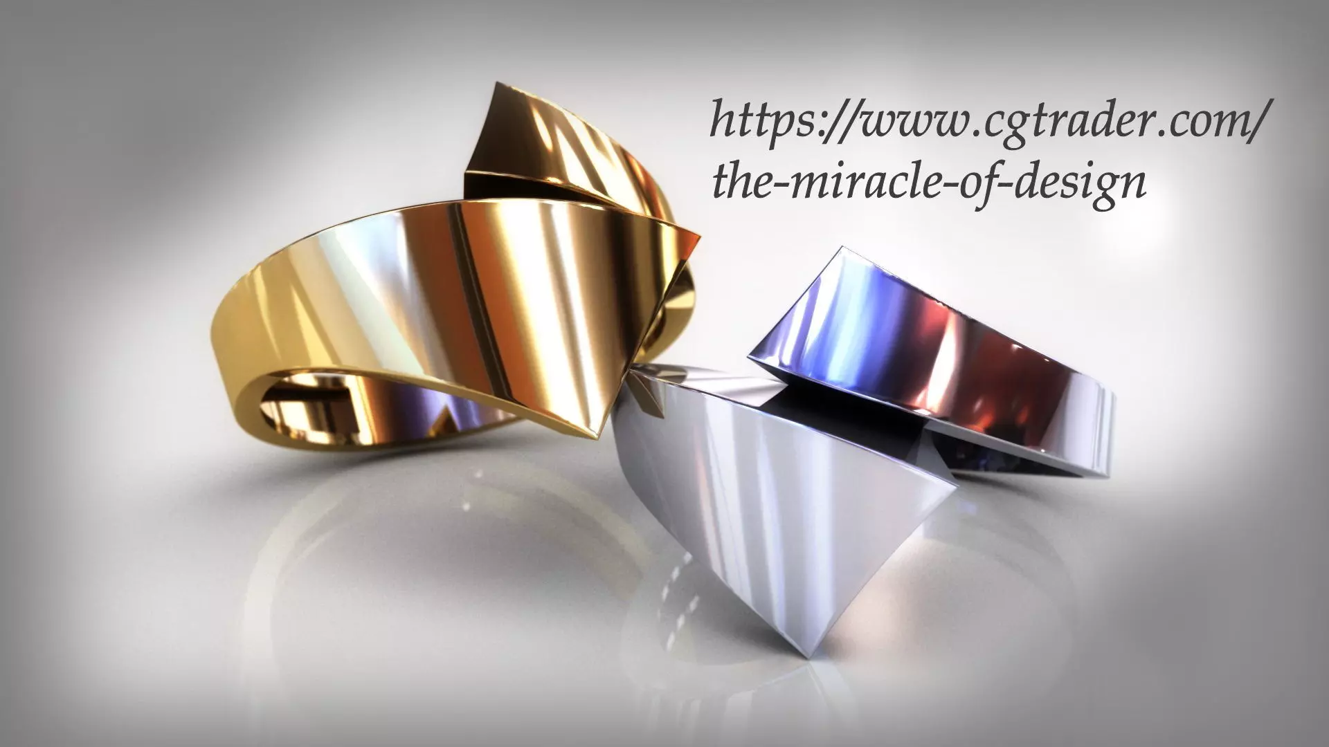 Flat double sided gold ring Free 3D print model