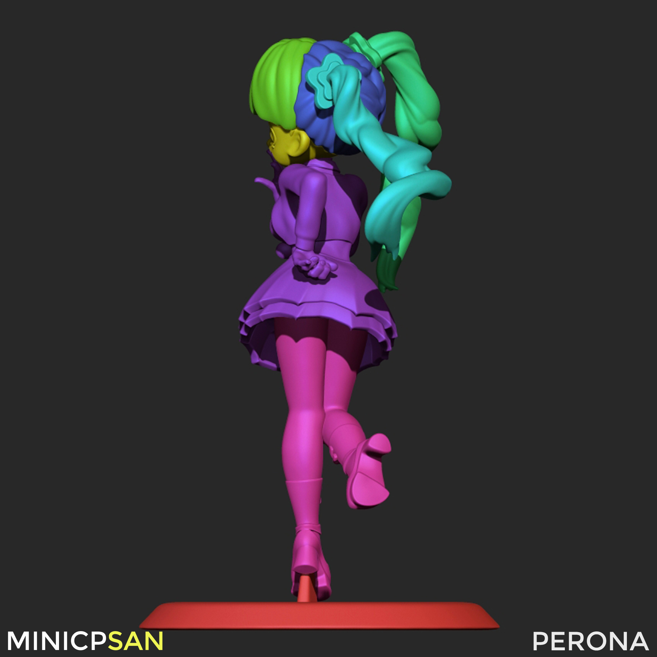 Perona - Adorable Red Christmas Dress - One Piece 3D print model_9