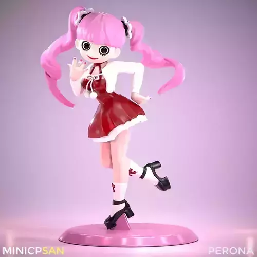Perona - Adorable Red Christmas Dress - One Piece 3D print model Perona - Adorable Red Christmas Dress - One Piece 3D print model