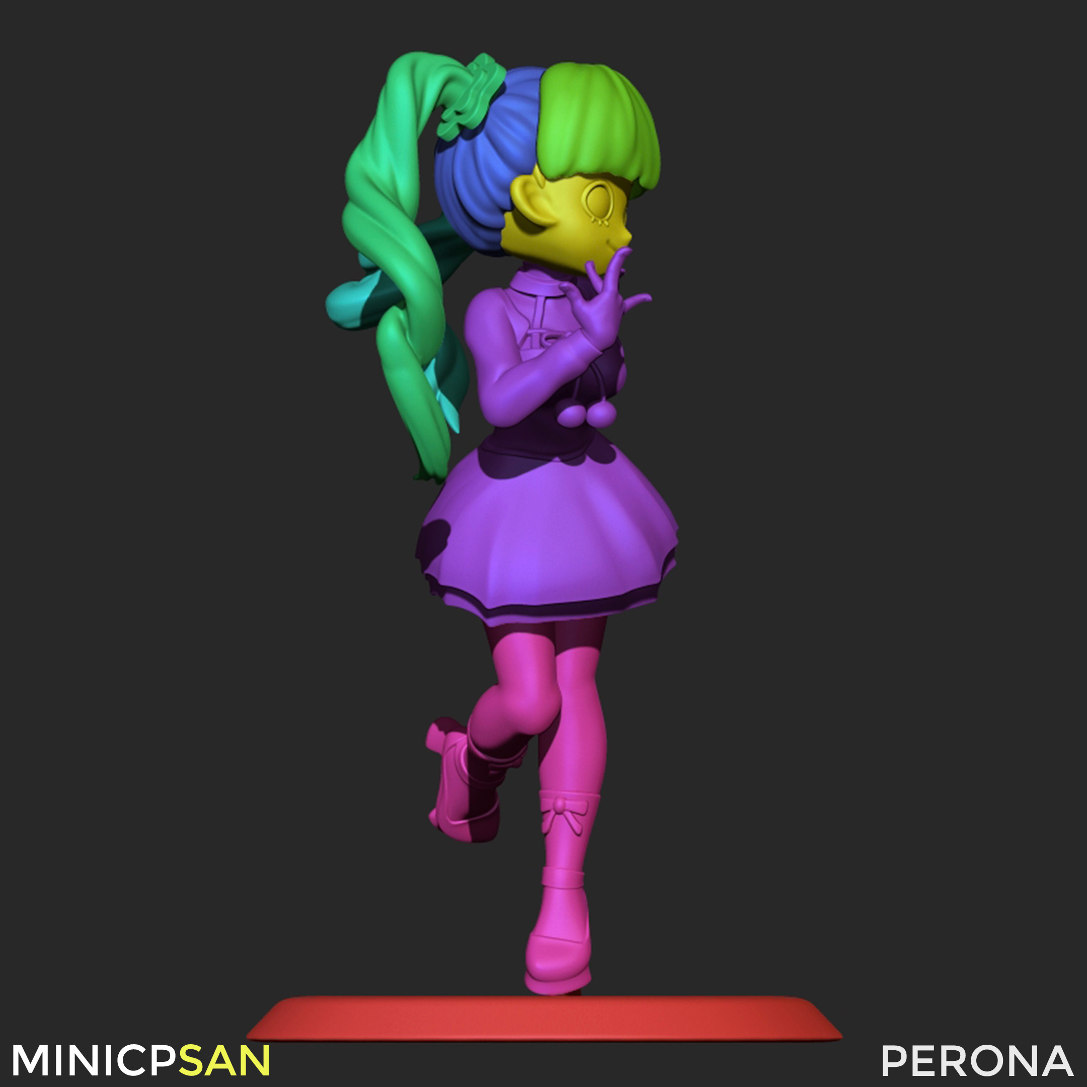 Perona - Adorable Red Christmas Dress - One Piece 3D print model_11