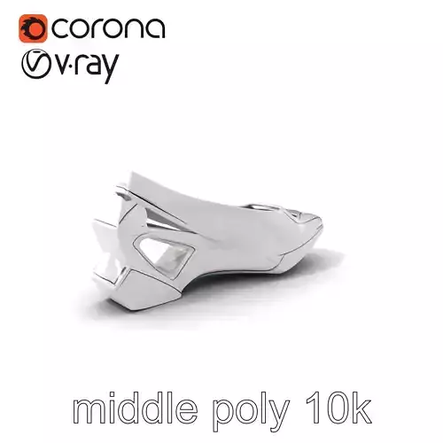 Futuristic Metallic Heel Shoe model pack Low-poly 3D model