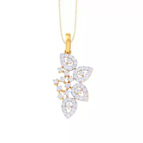 3D Printable Cad jewelry design of Lady diamond Pendant