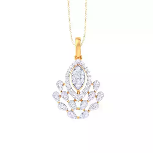 3D Printable Cad jewelry design of Lady diamond Pendant