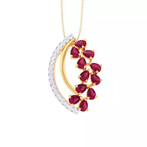 3D Printable Cad jewelry design of Lady diamond Pendant