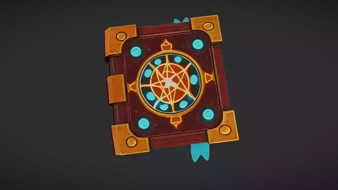 enchanted spellbook with glowing symbol