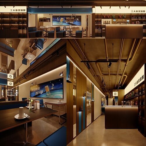 Modern bistro bar 3D model