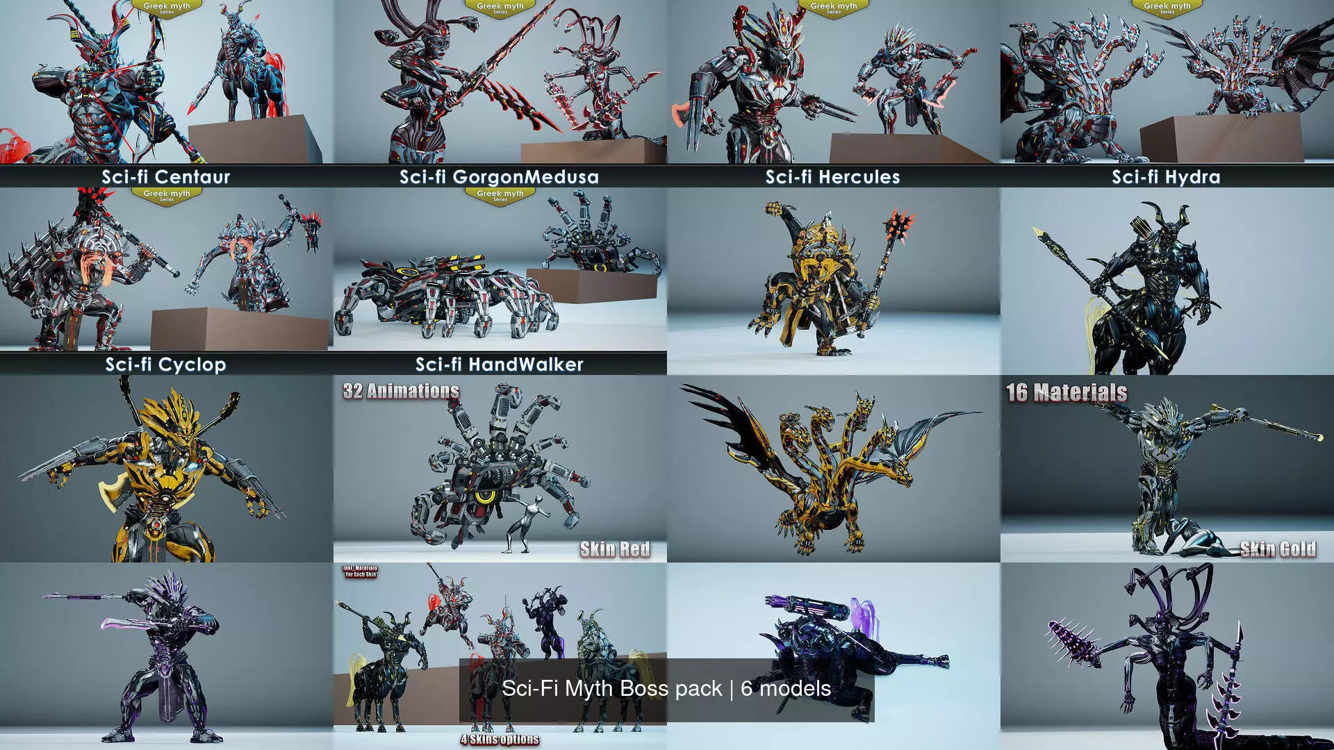 Sci-Fi Myth Boss pack 3D Model Collection_7