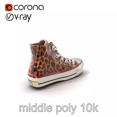 Cheetah Print High-Top Sneaker model pack Low-poly 3D model