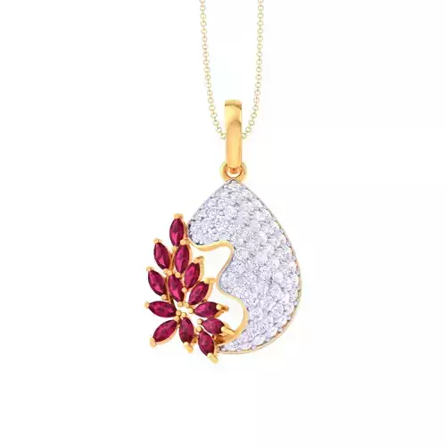 3D Printable Cad jewelry design of Lady diamond Pendant 3D print model