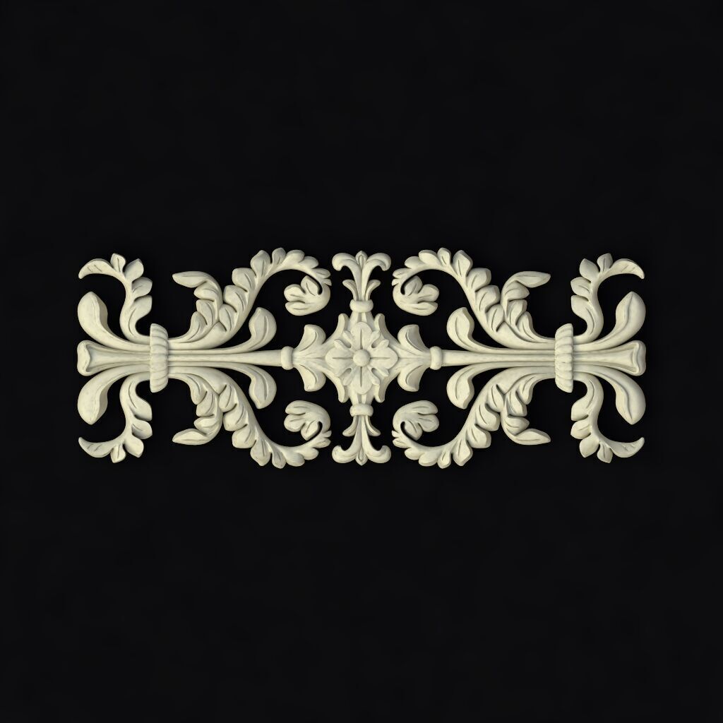 Central decor ornament for furniture 3D model_1