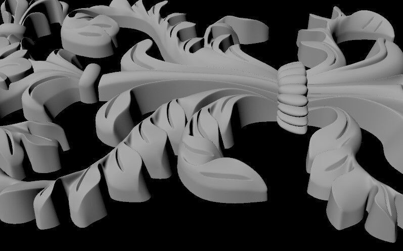 Central decor ornament for furniture 3D model_3