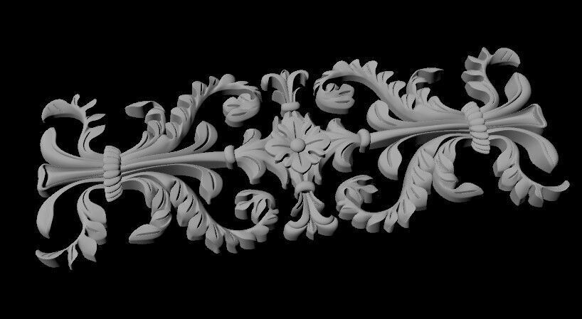 Central decor ornament for furniture 3D model_2