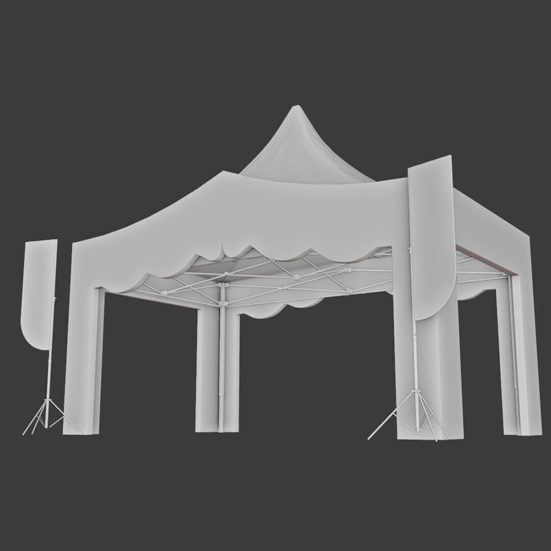 Tent Event 5 Low-poly 3D model_9