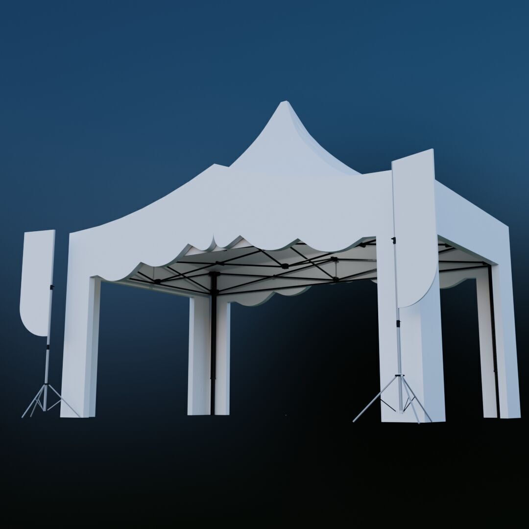 Tent Event 5 Low-poly 3D model_8