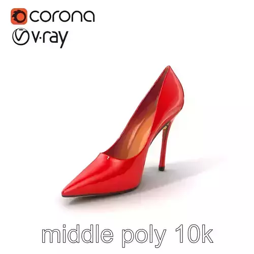 Elegant Red Stiletto Heel 3D model pack