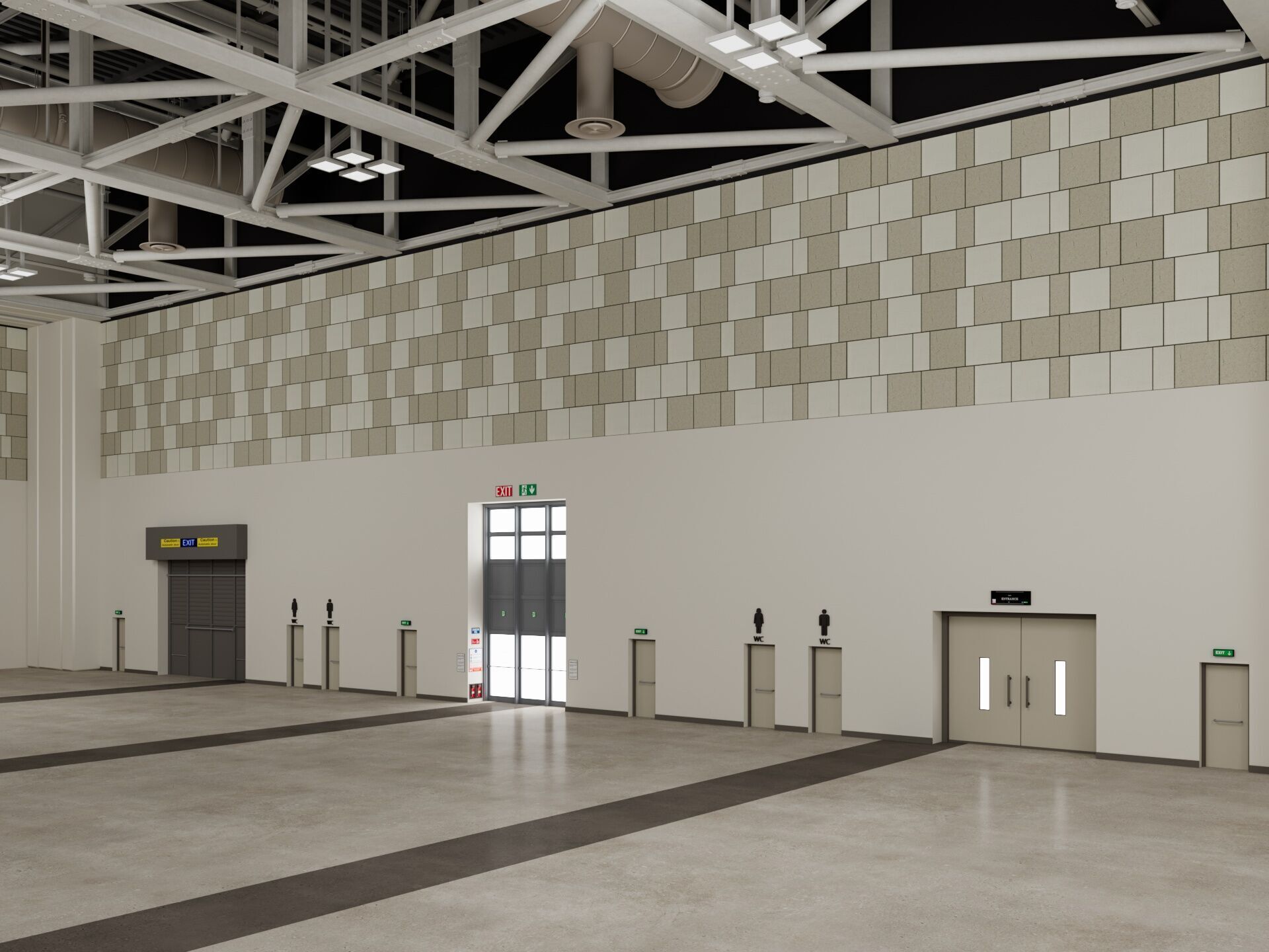 Convention And Exhibition Center 4 3D model_9