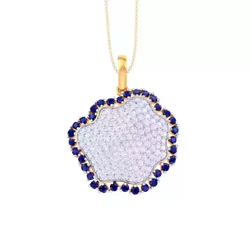 3D Printable Cad jewelry design of Lady diamond Pendant 3D print model