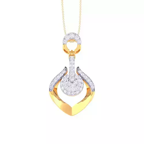 3D Printable Cad jewelry design of Lady diamond Pendant