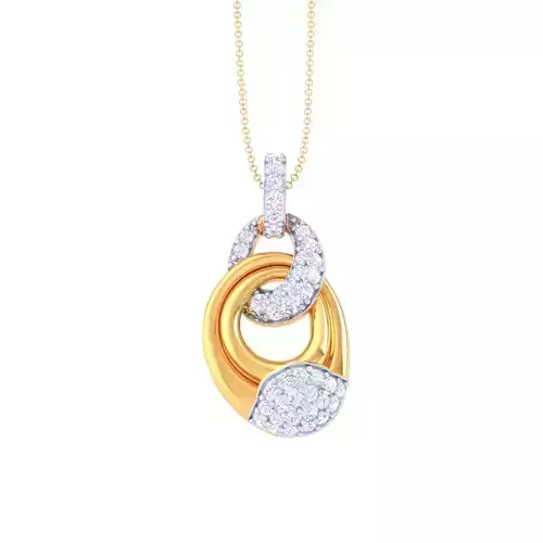 3D Printable Cad jewelry design of Lady diamond Pendant