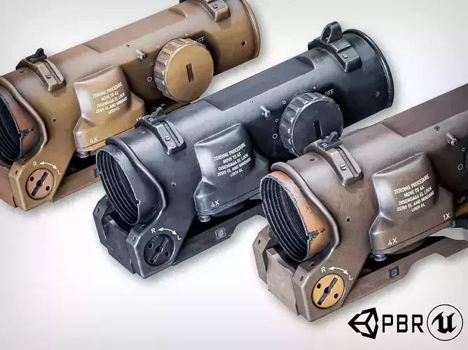 Elcan Scope Low-poly 3D model