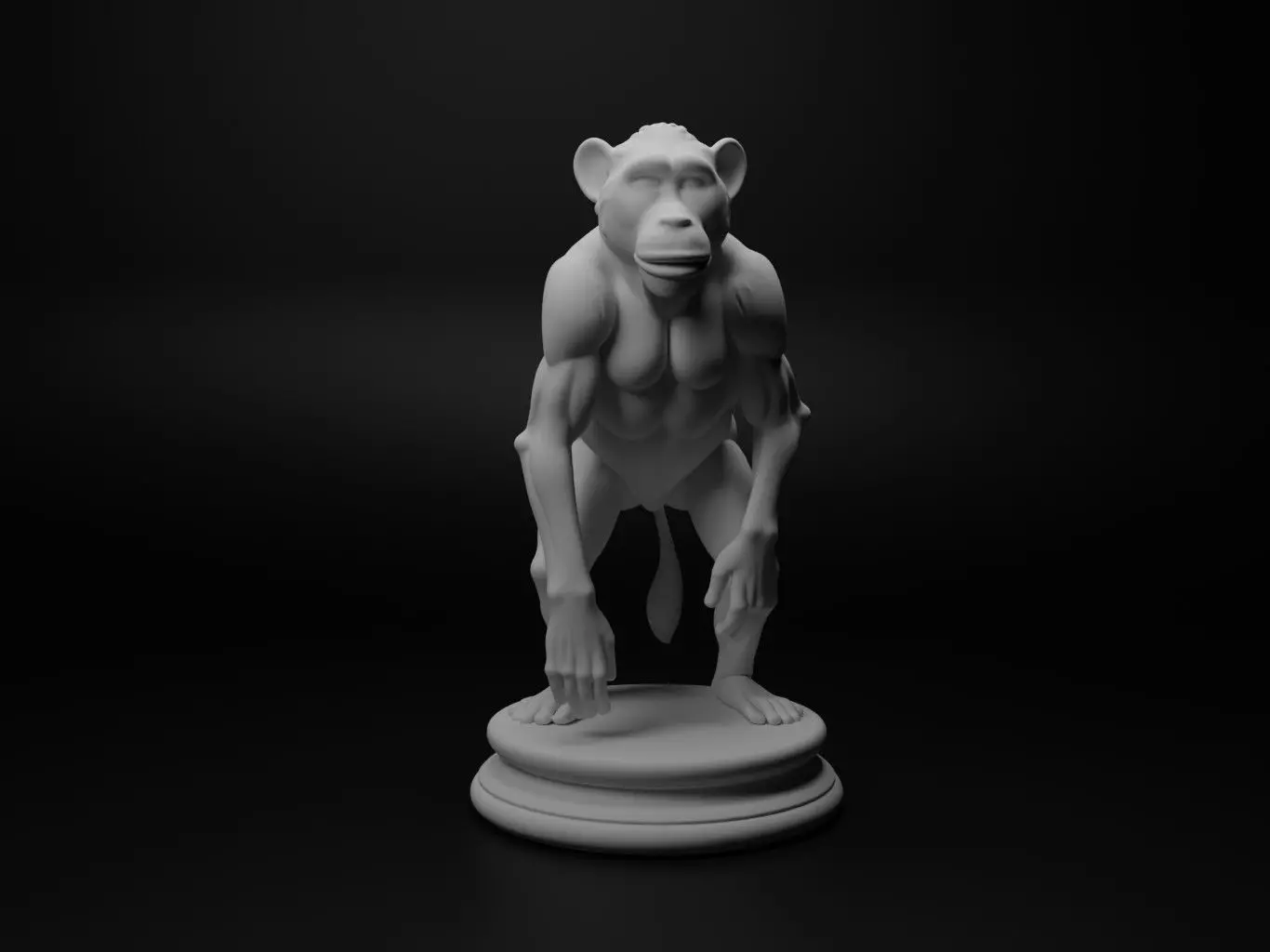 baboon Animal Chess 3D print model