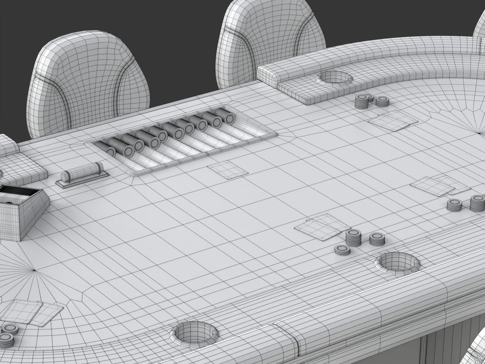 Poker Table Set 3D model_28