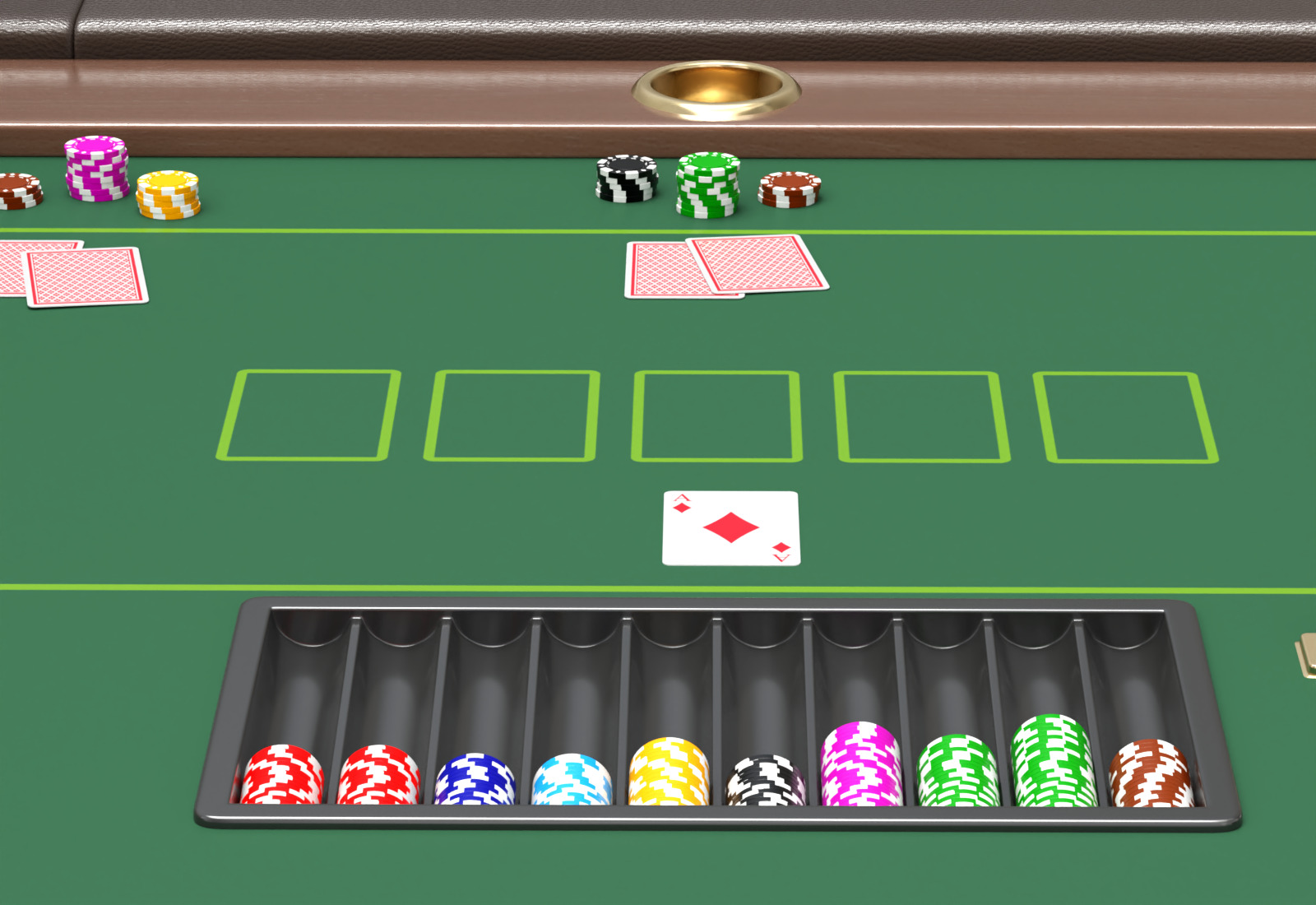 Poker Table Set 3D model_7