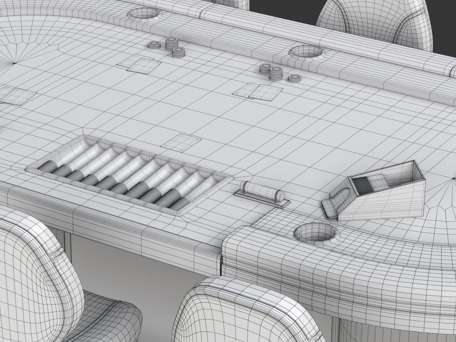Poker Table Set 3D model_27
