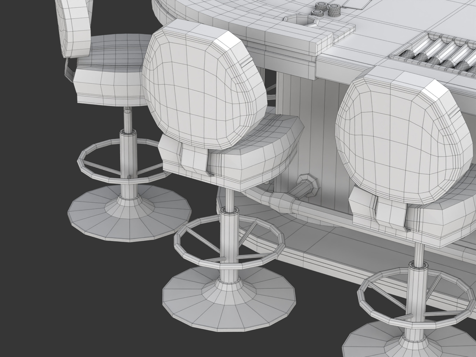 Poker Table Set 3D model_23