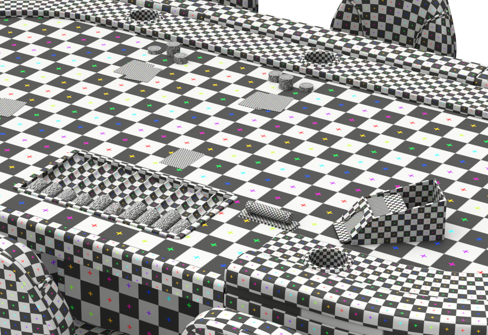 Poker Table Set 3D model_13