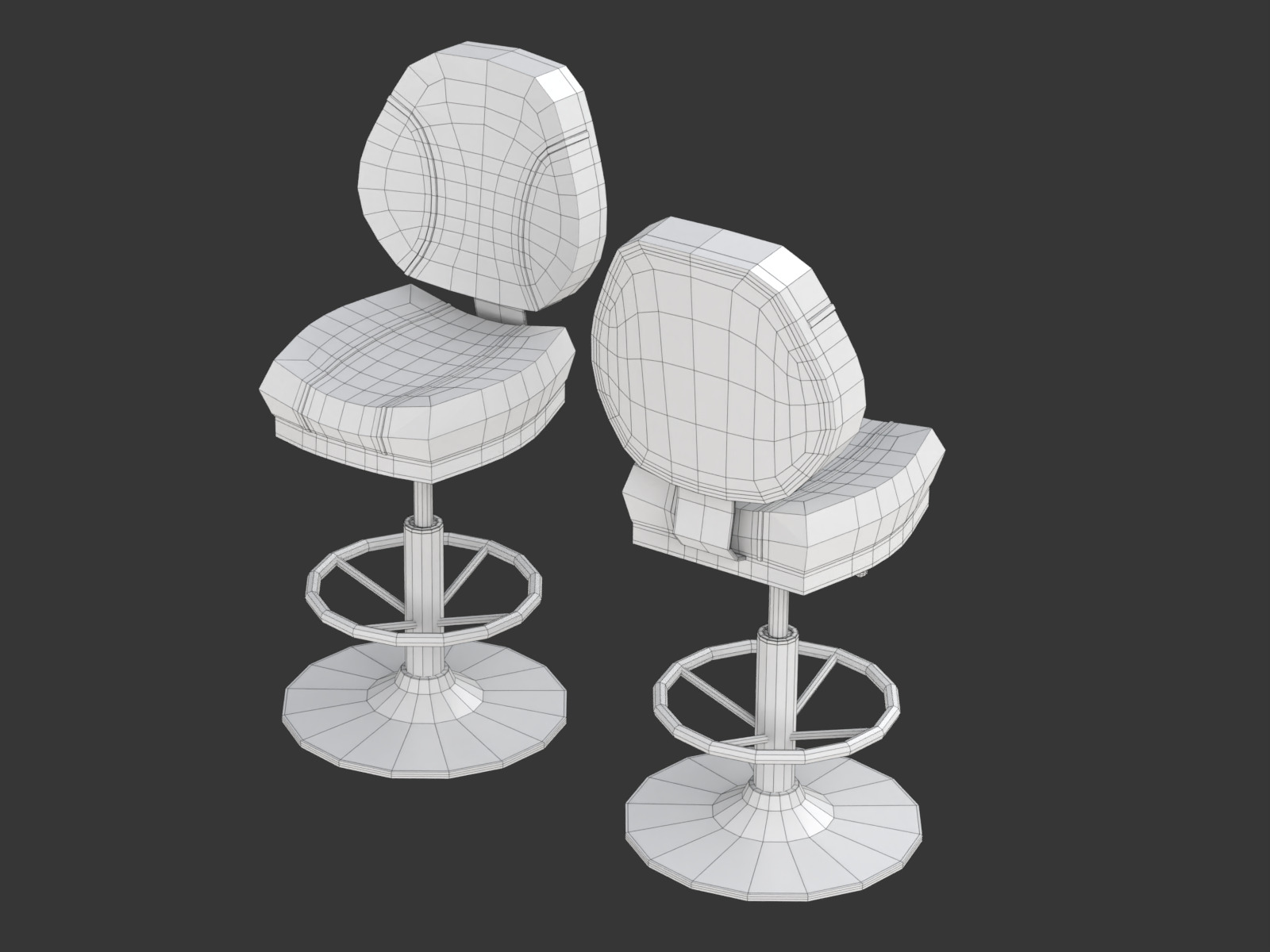 Poker Table Set 3D model_25