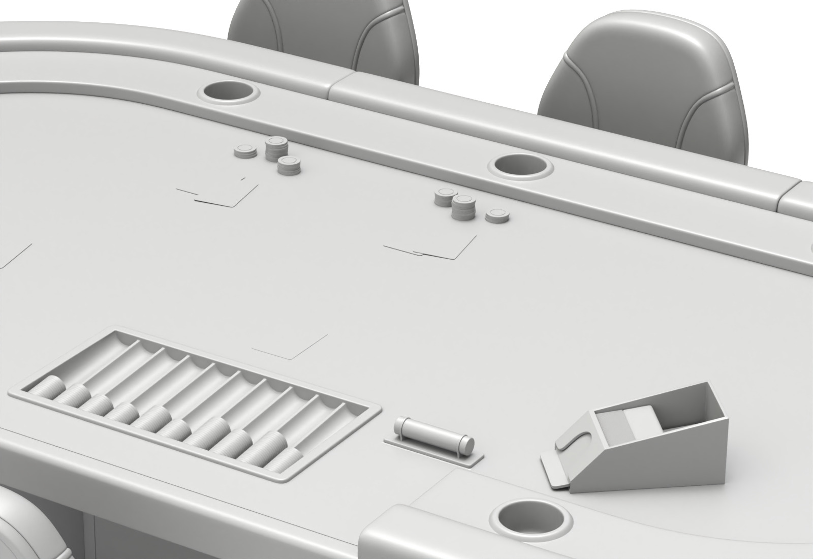 Poker Table Set 3D model_15