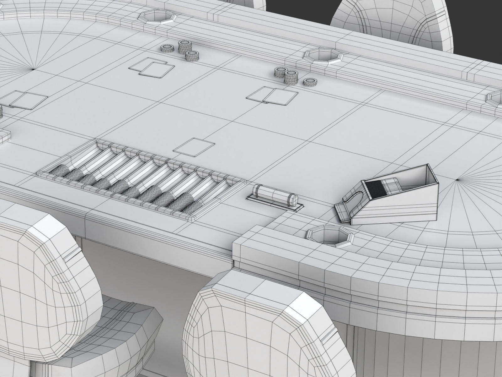 Poker Table Set 3D model_22