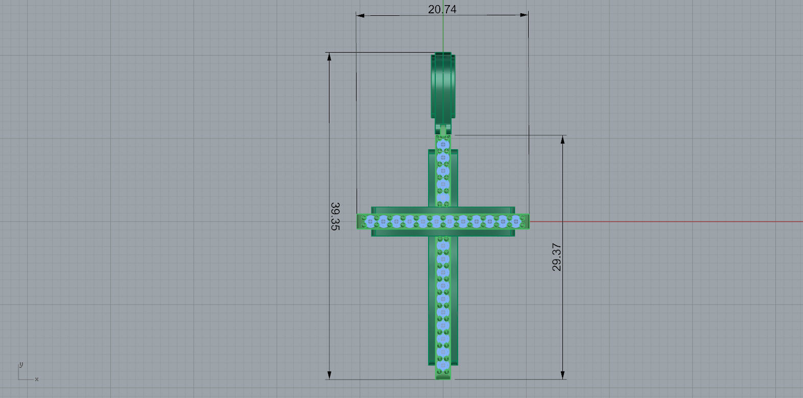 Round Diamond Cross Pendant 3D print model_5