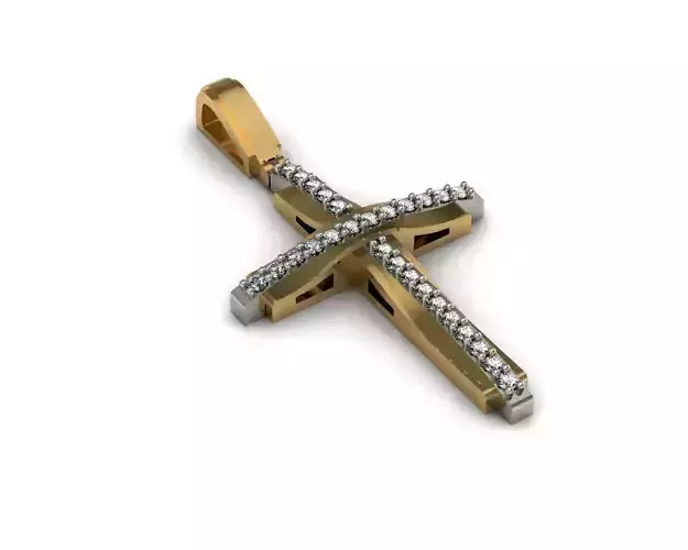 Round Diamond Cross Pendant