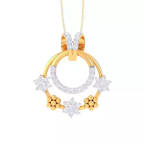 3D Printable Cad jewelry design of Lady diamond Pendant