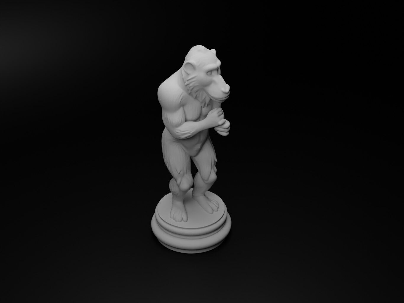 baboon Animal Chess 3D print model_2