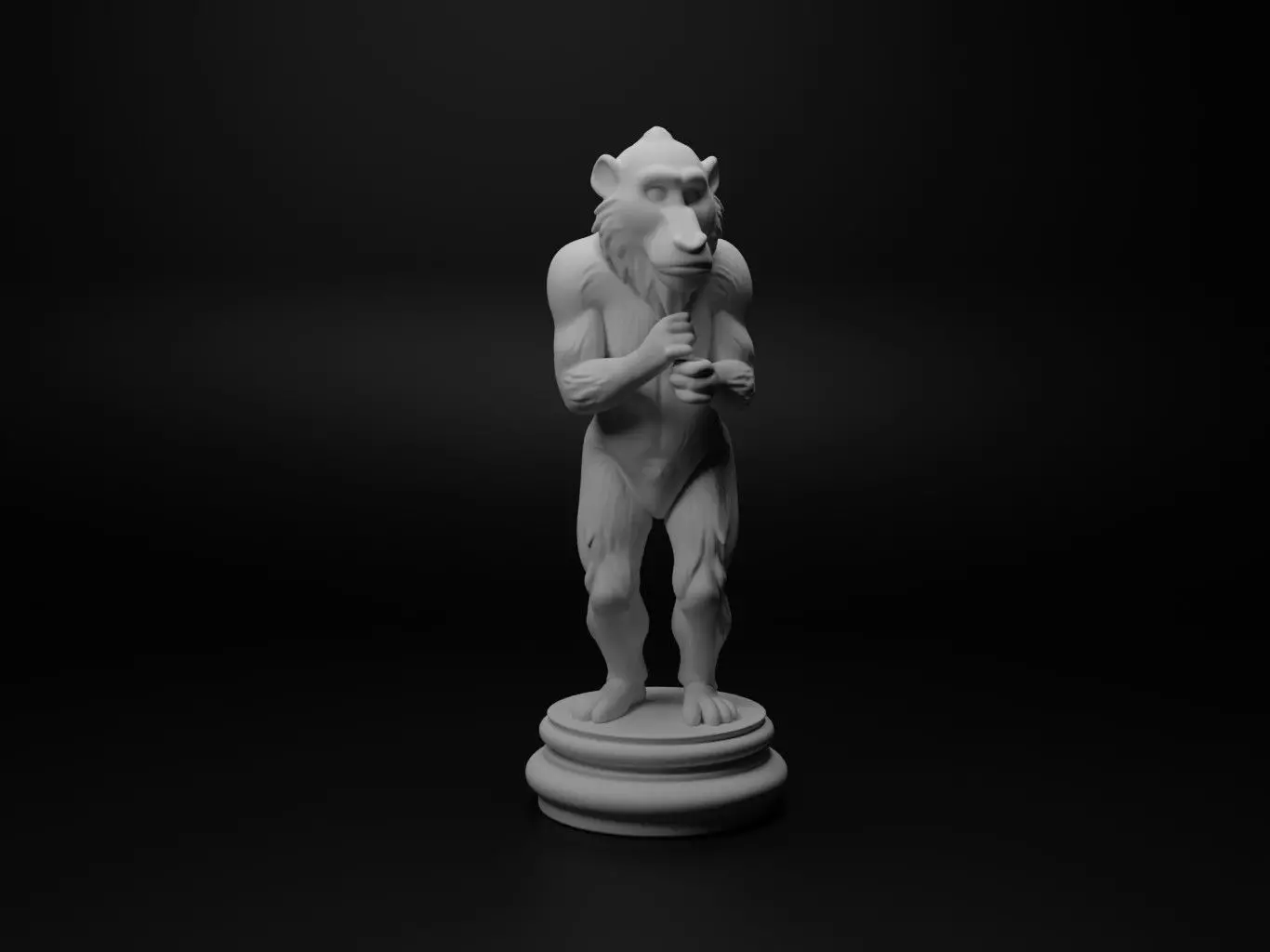 baboon Animal Chess 3D print model_0