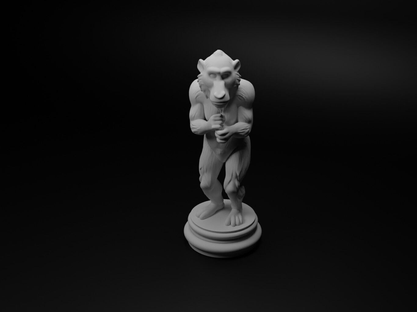 baboon Animal Chess 3D print model_1